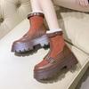 Круглый носок женские зимние ботинки на платформе плюс теплая массивная высококачественная женская обувь 39 не скользкая горячая защитная удобная обувь из искусственной кожи