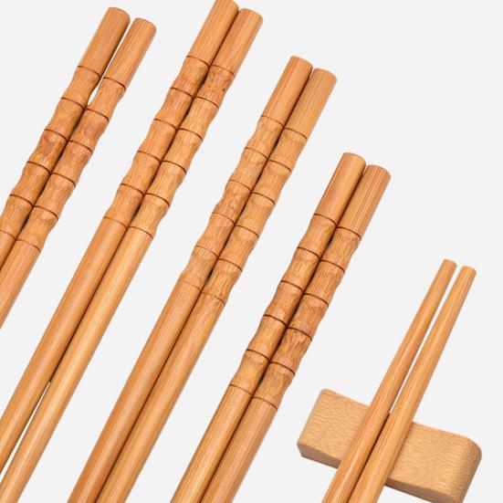 10 Pair Wooden Chopsticks Burr Free Comfortable Grip Reusable Handmade Natural Bamboo Wood Chopsticks Daily