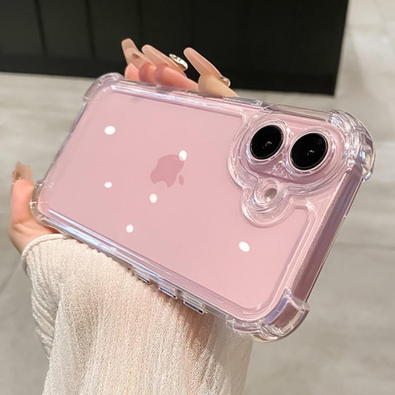 Роскошный Противоударный Прозрачный Чехол для Телефона для iPhone 11 12 13 14 15 16 Pro X XR XS Max Plus Силиконовый Бампер Прозрачная Жесткая Задняя Крышка