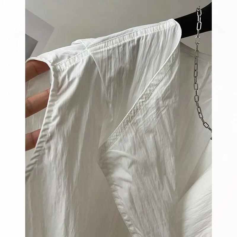 Женская летняя однотонная свободная повседневная куртка без рукавов с плиссированным тонким жилетом