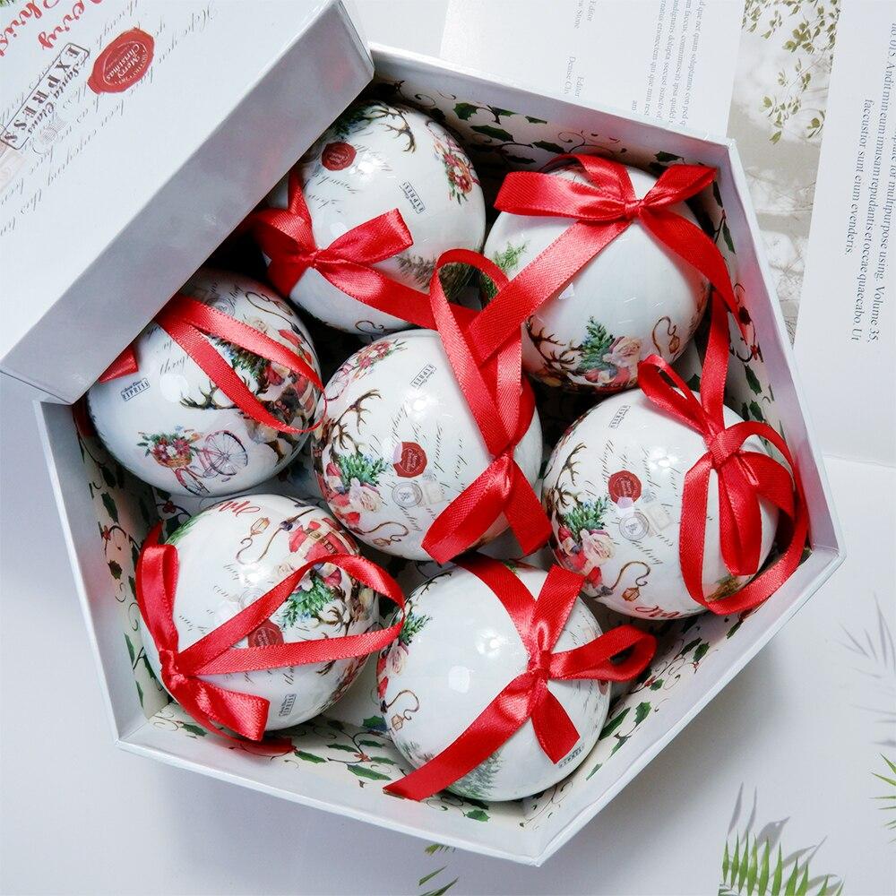 Xmas Party Hanging Ball for Home Party Ornament Christmas Gift Christmas Tree Decor Ball Baubles Ornament  Xmas Tree Toys 7 PCS  a Set