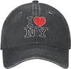 Бейсболка I Love New York из джинсовой ткани, стираная, хлопковая, регулируемая, унисекс, крутая, папина, спортивная, ковбойская шляпа, один размер