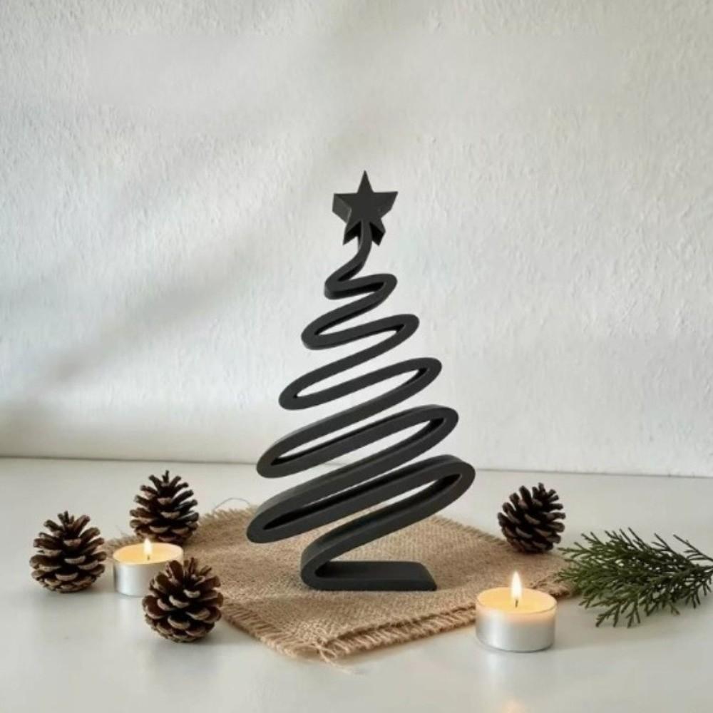 Spiral Shape Desktop Decoration 3D-Printed Xmas Ornaments Unique Christmas Tree Ornament  Gift Idea