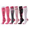 Colorful Ribbon Compression Socks with AIDS Logo for Nurses, Cycling, Running, and Sports