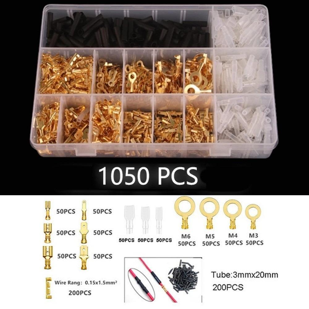 1000/1050 pcs Electrical Wire Connectors Termin Spade Connectors Spade Crimp Terminals  Car