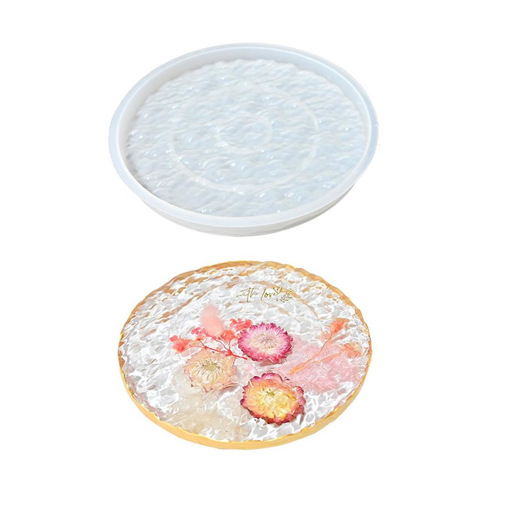 Подставка-поднос для стола Силиконовая форма Легкое извлечение Настольная подставка-костер с эффектом водной ряби Форма для эпоксидной смолы Материалы для рукоделия ручной работы