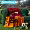 Custom Name Blanket Heat Miami Team Spirit Blanket Bedding Blanket for Travel, Camping, Living Rooms, Offices, Sofas, Fan Christmas gift