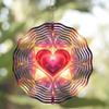 Boho Style 10-Inch Metal Wind Spinner, Heart Pattern Design, 360° Rotating Hook for Easy Hanging, Artistic Decor for Balcony, Lawn