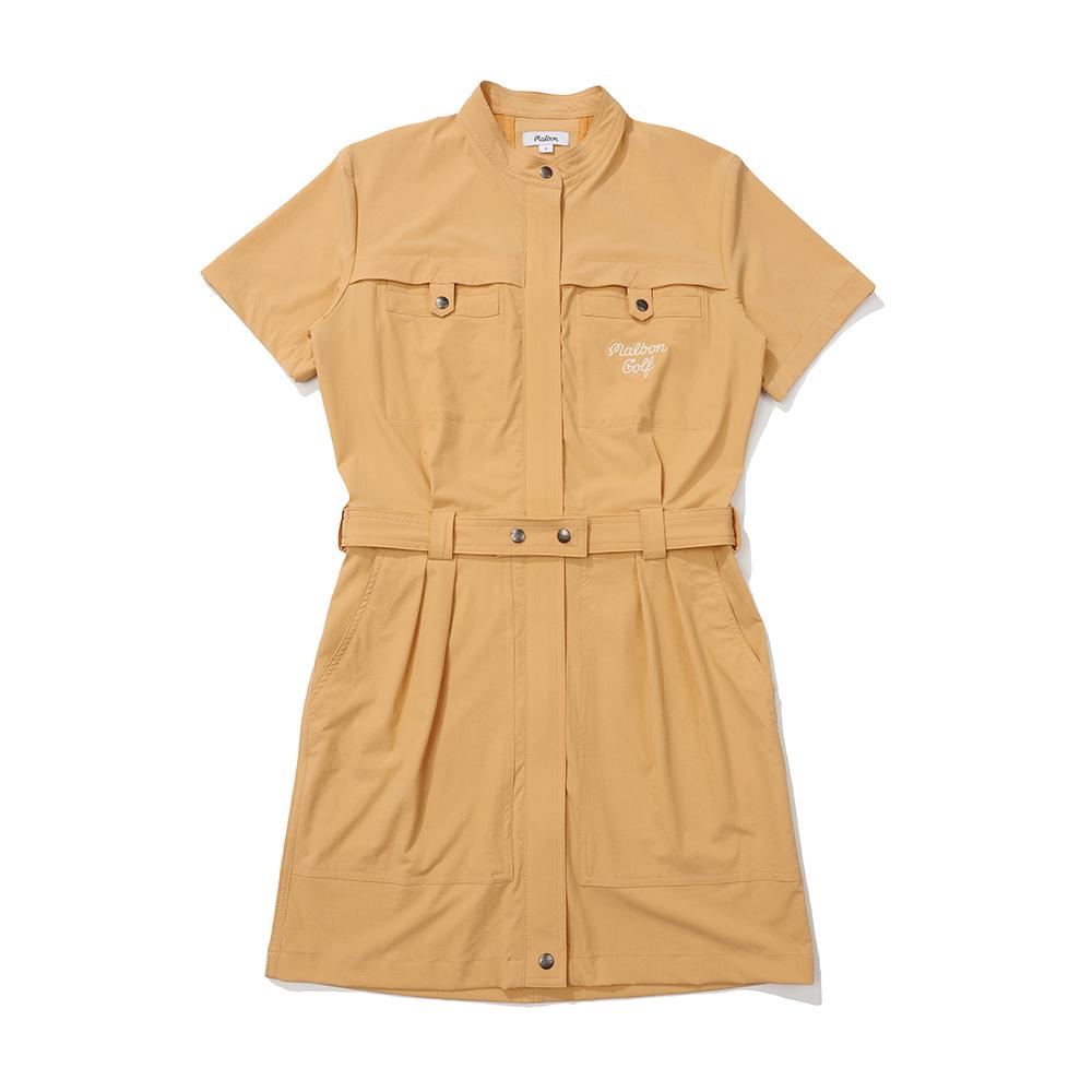MALBON GOLF Resort Mood Belted Dress Orange (Woman)