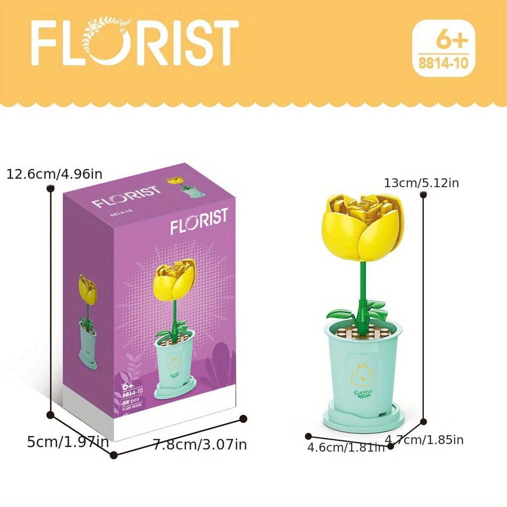 Succulent Plant Building Blocks Potted Bouquet Education DIY Production Assembly Toys