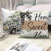 4Pcs Farmhouse Throw Pillow Covers Faith Family Farm Home Sweet Home Cushion Cases Polyester Linen Fabric Material Pillowcase