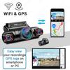 4-канальный автомобильный видеорегистратор 1080P WiFi GPS 4 объектива 170 градусов с задней камерой видеорегистратор с двумя 8 инфракрасными лампами ночного видения автомобильная камера