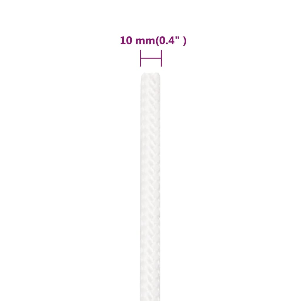 Vidaxl Linka Żeglarska, Biała Jednolita, 10 Mm, 25 M, Polipropylen