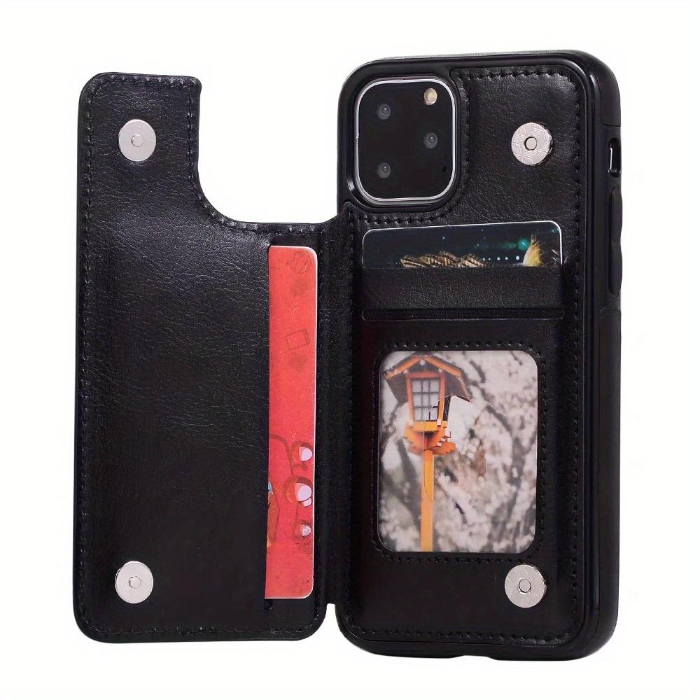 Кожаный чехол-кошелек для IPhone 14/13/12/11/Pro Max/Mini/XR/X/XS Max/8/7/6S/6 Plus/SE2/SE3/2022/2020 - держатель для карт и откидная задняя крышка