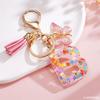 Resin Letter Keychain Butterfly Tassel Ornament Pendant