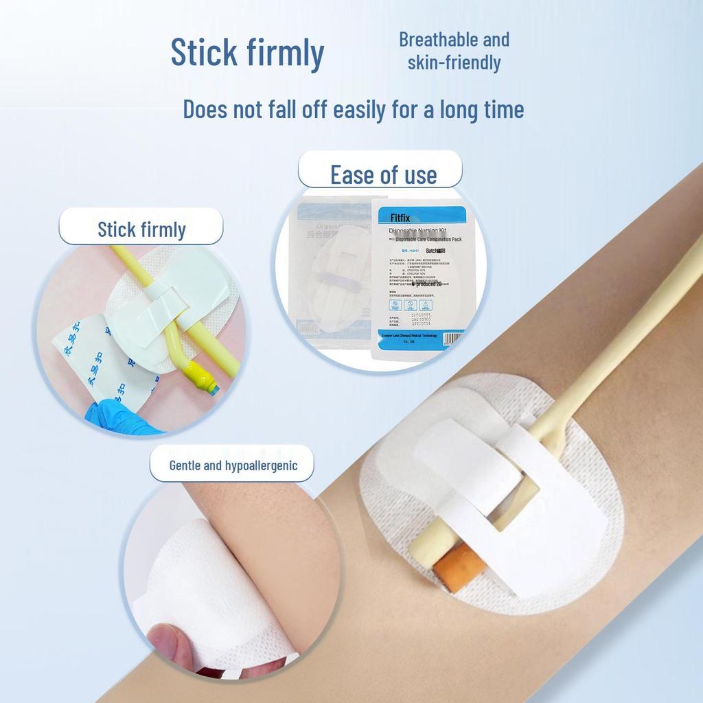 Повязка для фиксации периферически вводимого центрального катетера (PICC) - Гипоаллергенная, Трансграничная клейкая повязка для дренажных трубок