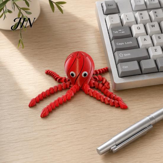 Octopus Decompression Toy 3D Printed Toy, Articulated Figurine with Movable Joints, Stress Relief Sea Animal Fidget for Kids Adults Joints Model