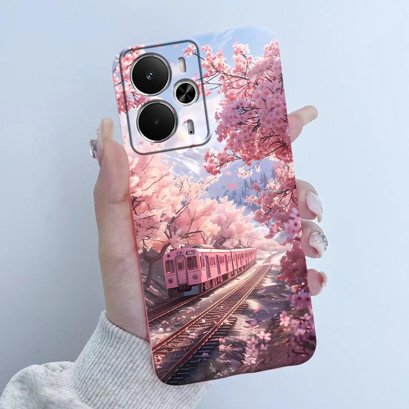Чехлы Для OPPO Realme 14 14T 5G Чехол Модный Цветок Девушка-Астронавт Дизайн Мягкий Силикон ТПУ Чехол Для Realme14T realme14 Чехол