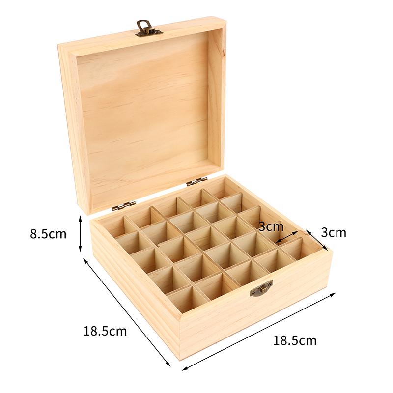 Деревянный ящик для хранения на 12/25 ячеек, органайзер для переноски, контейнер для ароматерапии для флаконов с эфирными маслами, кейс для хранения