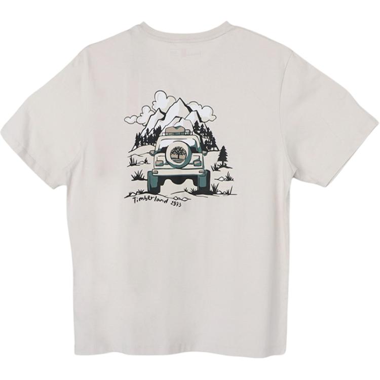 Timberland Простая мода, базовая повседневная дышащая футболка с круглым вырезом и коротким рукавом, мужские футболки, белые A2PBJ-BH7