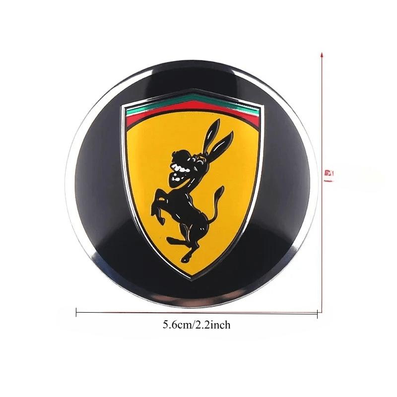 4pcs 56mm Funny Spoof Prank Donkey Car Wheel Center Cover Stickers Hub Cap Decal for all Car