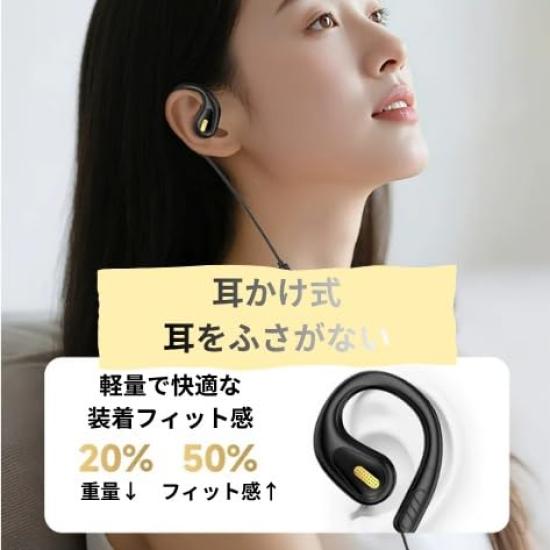 DearJapan [2025 Улучшенные Высокочастотные] Наушники с Открытым Акустическим Оформлением, Проводные, 3.5 мм, с Микрофоном, для Компьютеров и Встреч, Заушные Дужки, Без Блокировки Уха, Без Уха