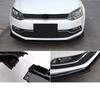 Для Volkswagen Polo Mk5 2009-2017 3 шт., передний бампер, губа, передний бампер, спойлер, сплиттер, модификация автомобиля, глянцевый черный