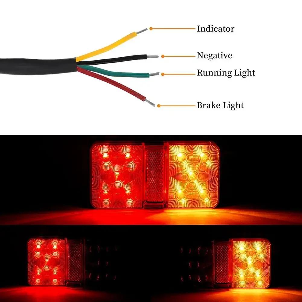 12V 24V 1/2PCS LED Tail Light Taillight Turn Signal Indicator Stop Lamp Rear Brake Light for Car Truck Trailer Caravan