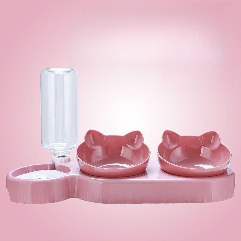 Миска для еды для кошек, автоматическая кормушка для домашних животных, диспенсер для воды, контейнер для еды для собак и кошек, поилка, противоскользящая двойная миска