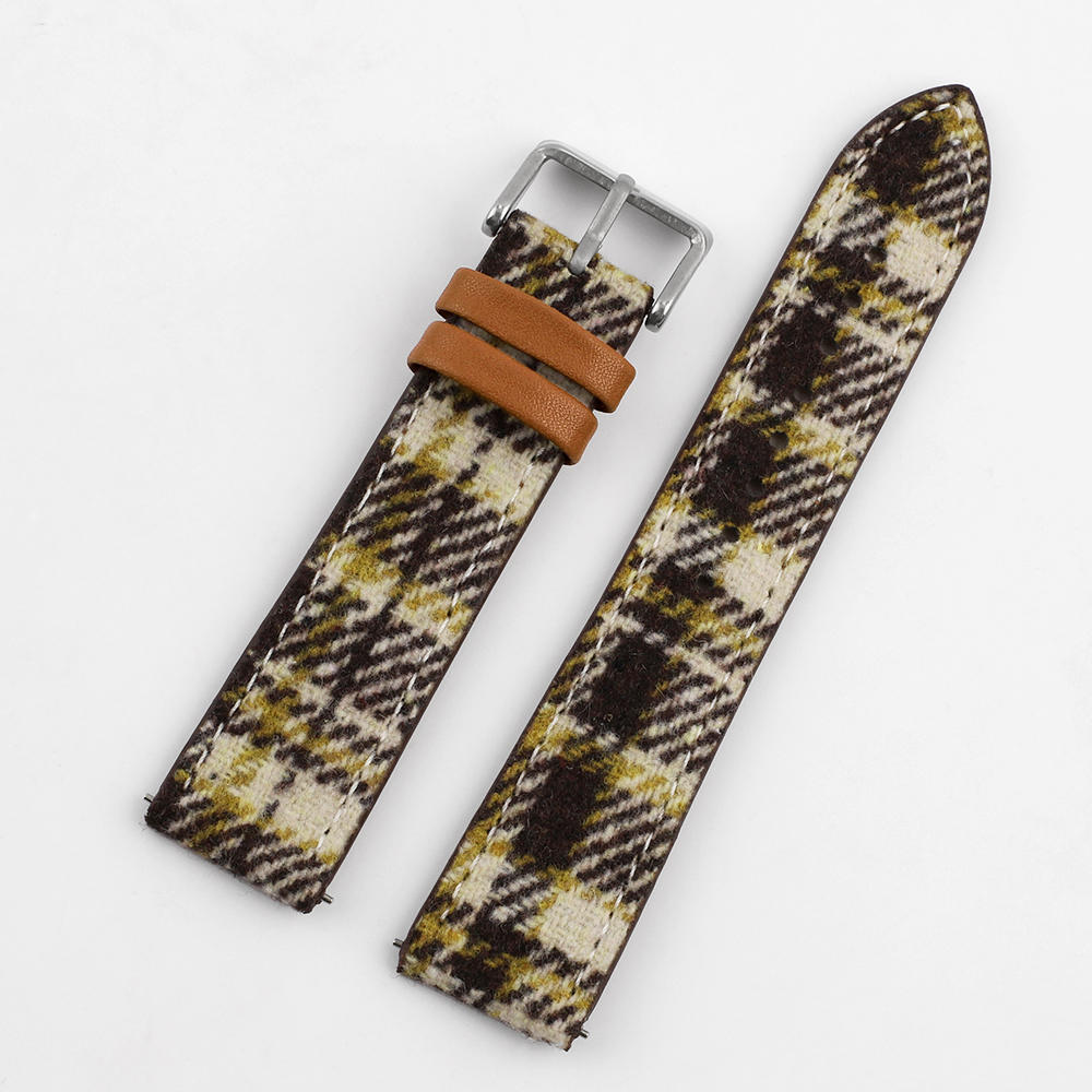 Woolen Fabric Leather Watch Band 18mm 20mm 22mm Vintage Wool Weave Bracelet Quick Release Watch Strap for Men Women Wristband