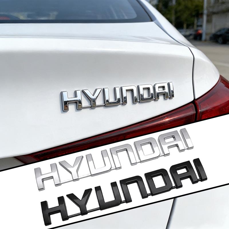 ABS Car Body Side Emblem Rear Trunk Badge Sticker Decoration for Hyundai i10 i20 IONIQ IX35 MISTRA NEXO SANTAFE CELESTA GRANDEUR XX3