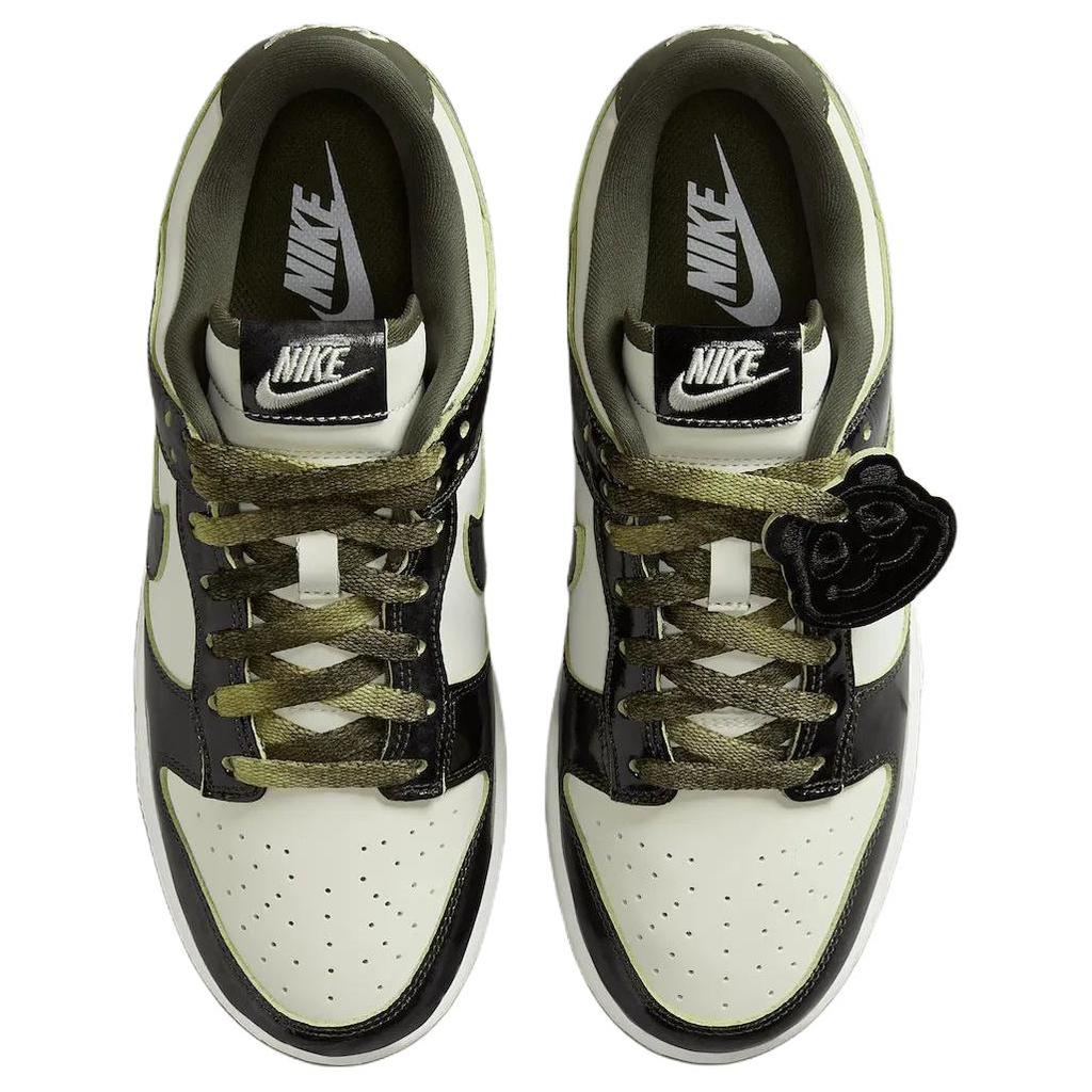 Nike Противоскользящие износостойкие низкие скейтбордистские кроссовки Dunk, унисекс, белые с черными вставками, артикул HQ1918-001