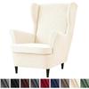 Wing Chair Cover Jacquard Stretch Wingback Sofa Covers Elastic Spandex Armchair Slipcover with Cushion Cover Furniture Protector