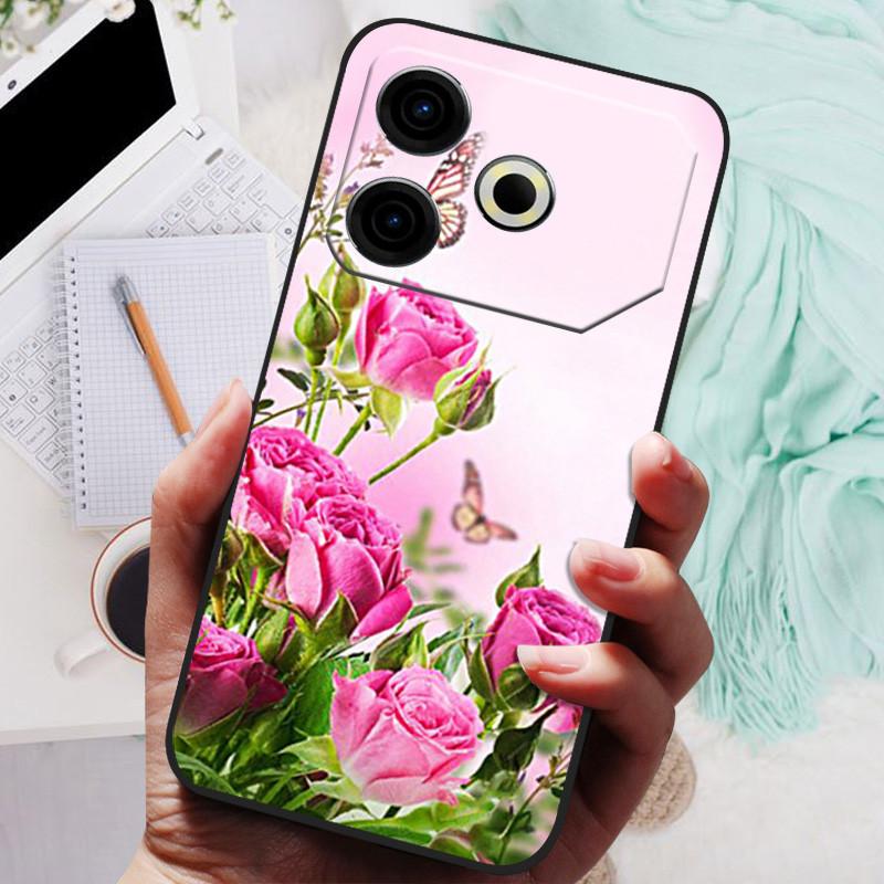 Для чехла Tecno Pova 6 Neo Pova6 Neo Роскошный телефон Силиконовая задняя крышка Для чехлов Tecno Pova 6 Neo Pova 6Neo Защитная оболочка Capas