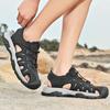 Closed Toe Sandals Men's Genuine Leather Summer Beach Shoes Wading Non-Slip Wear-Resistant Soft Bottom Sports Outdoor Men's Hiking Shoes