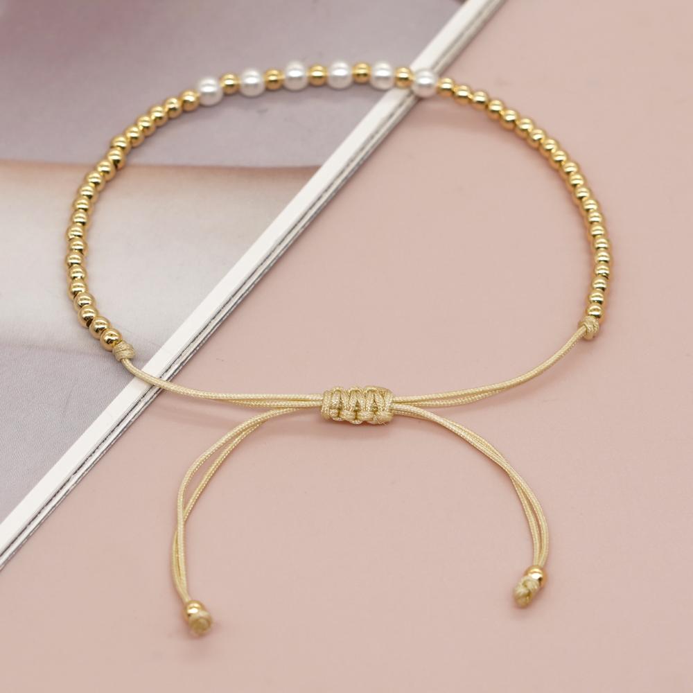 Позолоченные Браслеты С Бусинами в Серферском Стиле Браслет с Шармом из Натурального Жемчуга Ручной Работы Модные Летние Украшения для Женщин Подростков Подарок