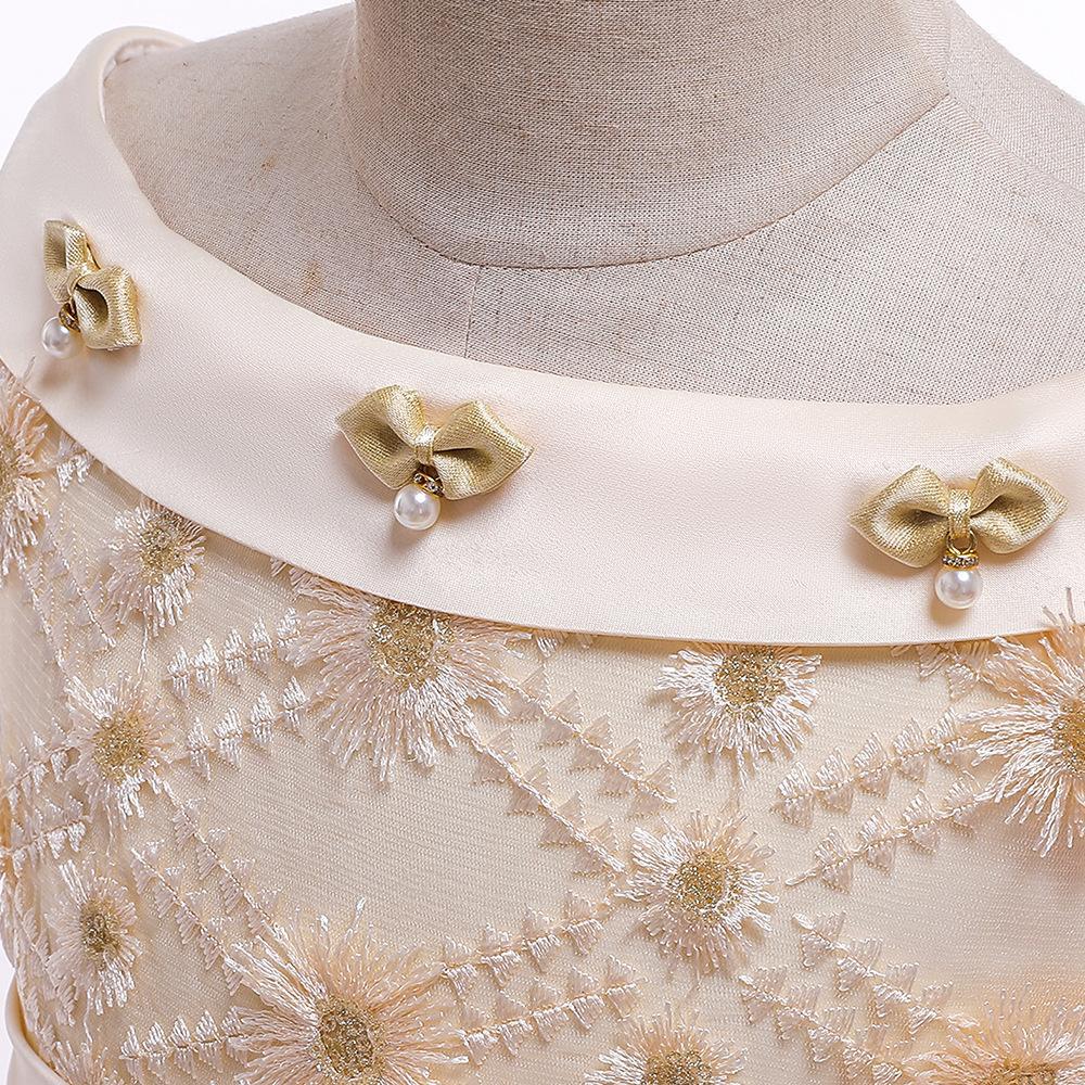 Торжественное кружевное платье на день рождения для детей 4–14 лет, праздничное платье для маленьких девочек, платье принцессы с бантом для крещения, вечерние и свадебные платья с цветочным рисунком