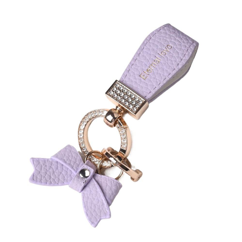 Держатель для ключей Роскошный брелок из натуральной кожи Брелок-бабочка со стразами Автомобильные аксессуары