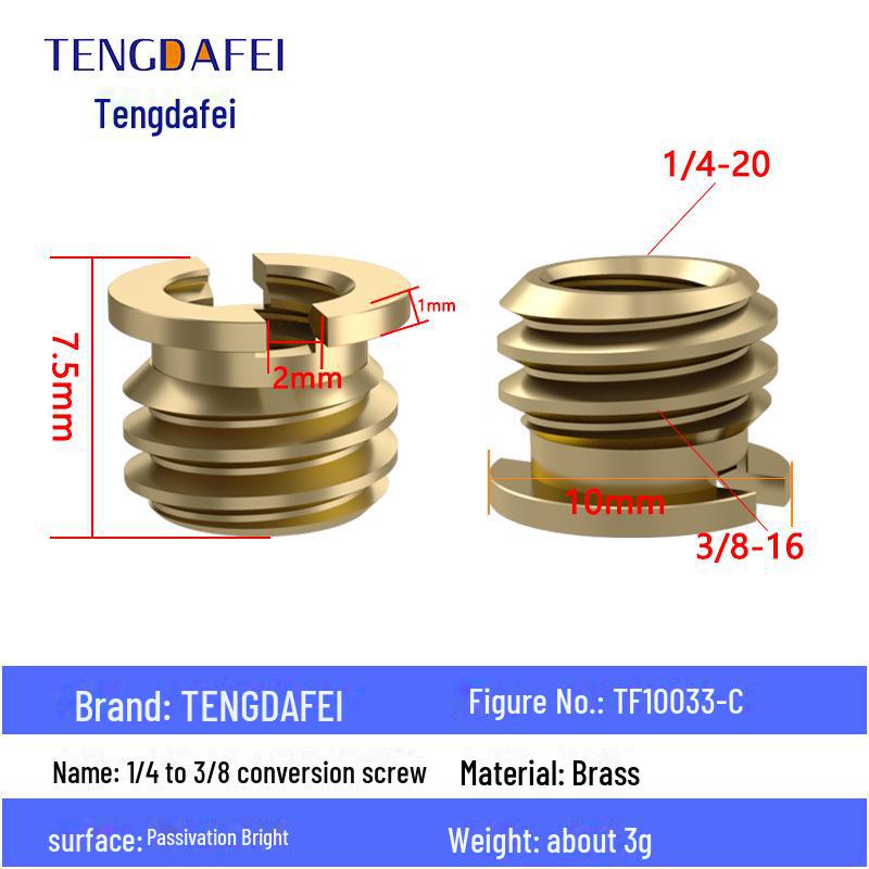 Адаптер для штатива с креплением на стойку для освещения и поворота камеры с резьбой 1/4" на 3/8" на M4/M5/M6/M8