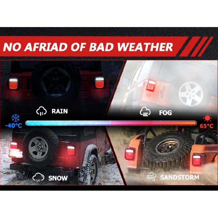 2pcs/set 83 LEDs Universal Tail Lights Brake Reverse Lights for Jeep Wrangler CJ TJ YJ JK