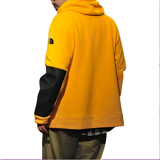 THE NORTH FACE Sweatshirts Men's Yellow Black Hooded Moderate Regular NF0A4R5G-ZU3