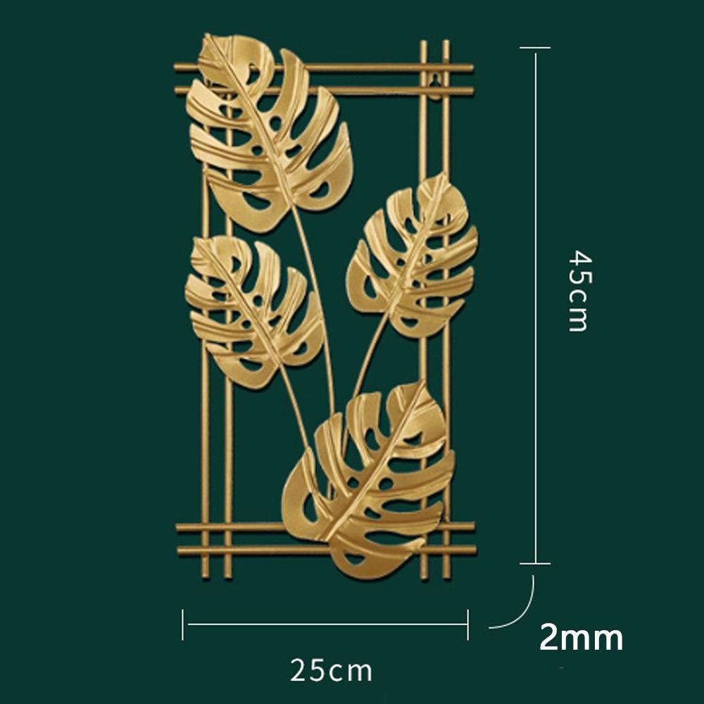 Nordic Metal Leaf Iron Wall Hanging Decor Plant Ginkgo Palm Maple Leaves Wall Pendant Mural Living Room Bedroom Home Decoration