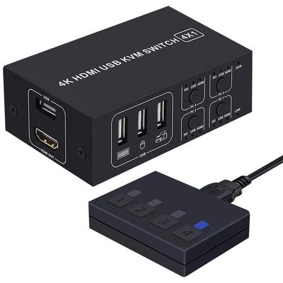 Kvm-переключатель hdmi 4K kvm-переключатель HDMI-переключатель 4 порта 4 Ultra HD 4K 60 Гц Sprinter USB-передача данных Совместимость с жестким диском USB Нет необходимости в блоке питания с