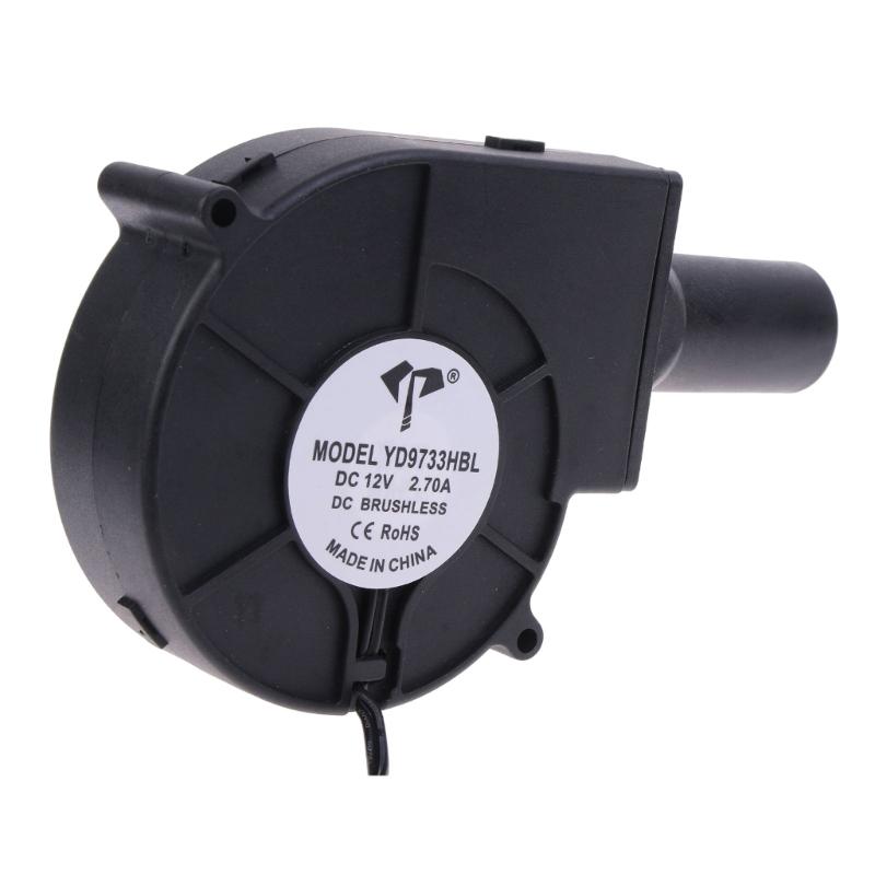DC12v 2.7A 9733 Barbecue Grill Centrifugal Turbo Blower with Air Outlet Large Air Volume High-speed Cooling Fan 4600RPM