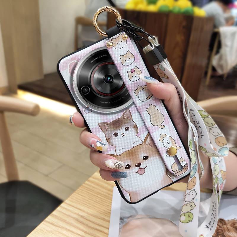 Cute Durable Phone Case For ZTE Blade A75 5G/Nubia Focus 5G/Calf 5G Cartoon Anti-knock Soft Case Ring Protective Lanyard