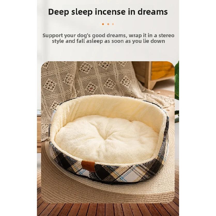 Winter Warm Large Dog Bed Thick Plaid Pet Nest Soft Cat Mat Comfortable Kennel for Medium Big Dogs Cats Pet Supplies