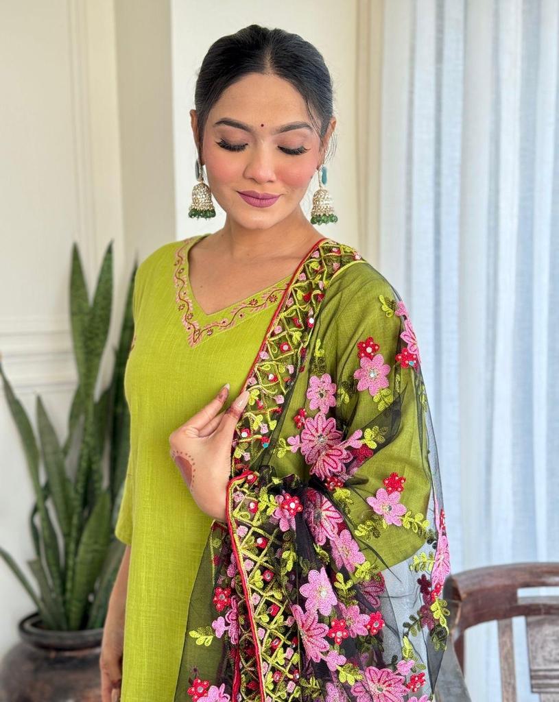 Женский дизайнерский комплект курта брюки дупатта индийский Болливуд топ туника курти сальвар костюм платье