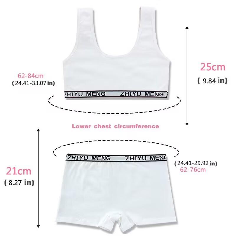Нижнее белье для девочек-подростков Комплекты хлопкового нижнего белья Детские спортивные бюстгальтеры для девочек Бюстгальтер для студентов для подростков