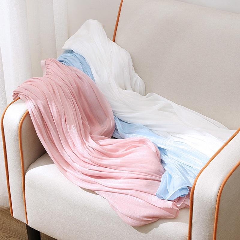 Qooth Women Gentle Solid Color Pleated Skirt Casual Elastic Waist Colorful A-line Skirt For Spring Summer QT2416