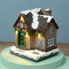 LED Glowing Resin House Christmas Village Ornaments Figurines Decoration Snow View House 2025 Navidad Holiday Xmas Decor Gift